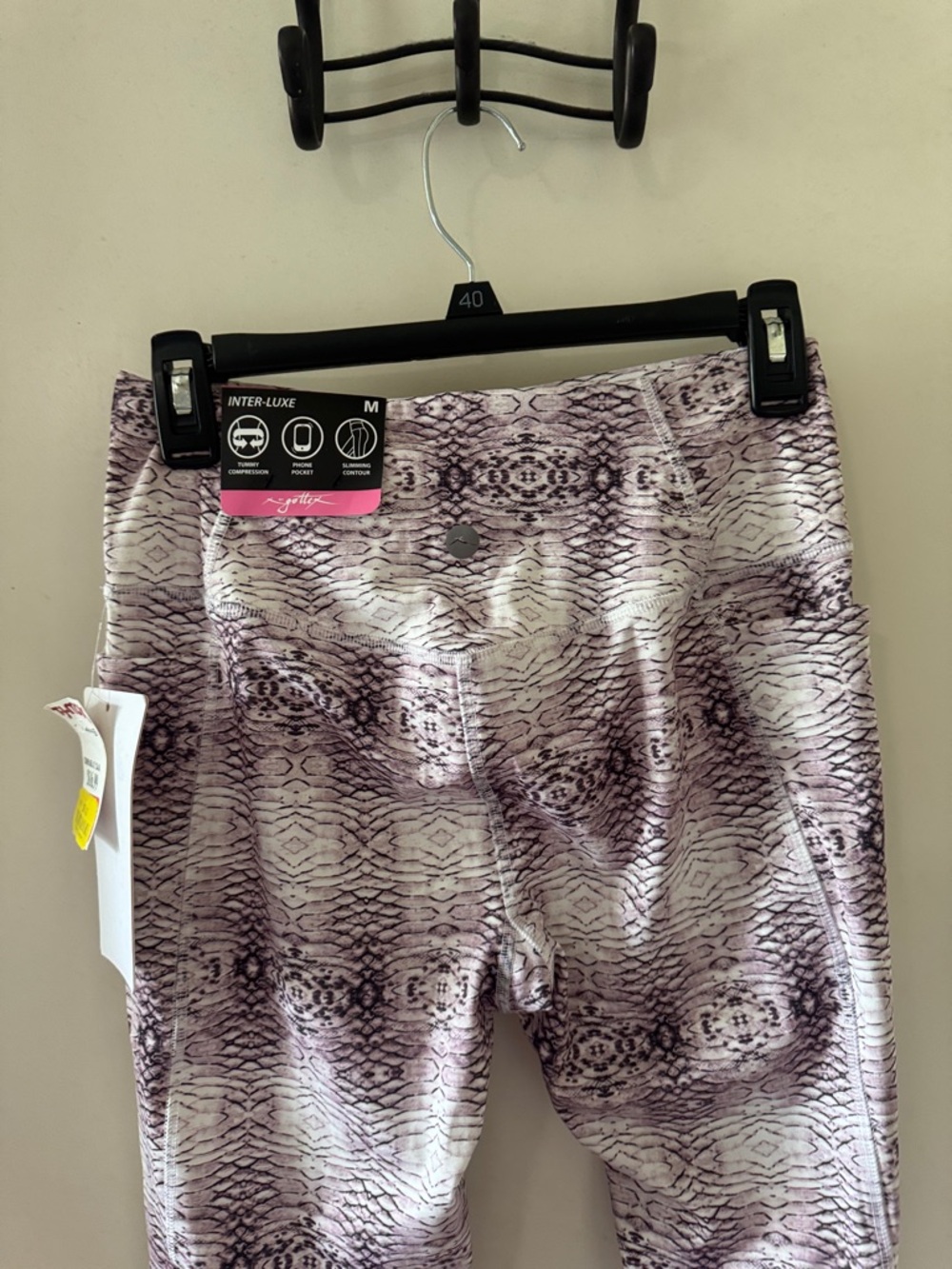 Gottex Purple Patterned High-Waist Leggings size M - Picture 5 of 7
